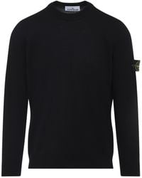 Stone Island - Logo Patch Crewneck Jumper - Lyst