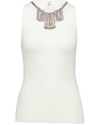 Rabanne - Rabanne Embellished Sleeveless Knitted Top - Lyst