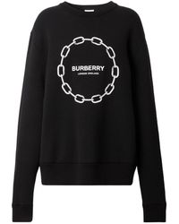 Burberry - Logo Print Crewneck Sweatshirt - Lyst