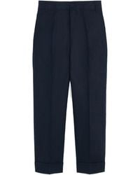Max Mara - Straight-Fit Linen Canvas Trousers - Lyst