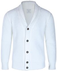 Eleventy - Shawl-Collar Ribbed Cardigan - Lyst
