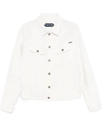 Tom Ford - Logo Patch Buttoned Denim Jacket - Lyst