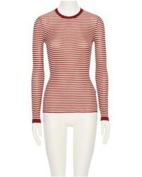 Valentino - Striped Crewneck Knitted T-Shirt - Lyst