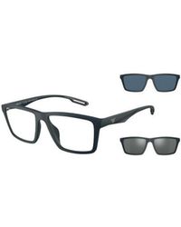 Emporio Armani - Rectangle-Frame Clip-On Glasses - Lyst