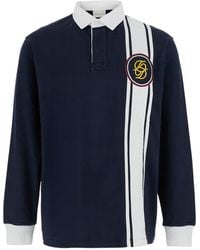 Drole de Monsieur - Drôle De Monsieur Striped Logo Rugby Polo Shirt - Lyst