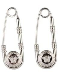 Versace - Head Motif Safety Pin-Detailed Earrings - Lyst