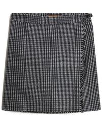 Woolrich - Check-Pattern Fringed Mini Skirt - Lyst