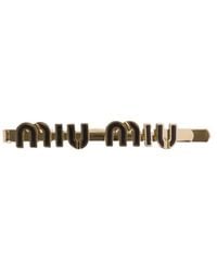 Miu Miu - Logo-Lettering Hair Clip - Lyst