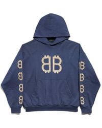 Balenciaga - Bb Crypto Logo Printed Hoodie - Lyst