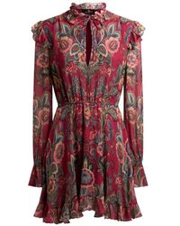 Etro - Silk-Blend Mini Dress With Print - Lyst