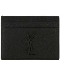 Saint Laurent - Cassandre Logo Plaque Card Holder - Lyst