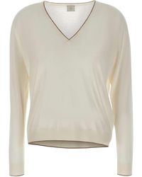 Eleventy - V-Neck Ribbed Knitwear - Lyst