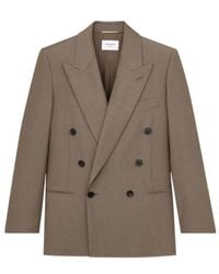 Saint Laurent - Double-Breasted Long-Sleeved Jacket - Lyst
