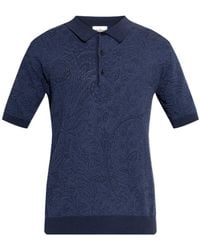 Etro - Textured Knit Polo Shirt - Lyst