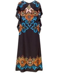 La DoubleJ - Floral-Print Midi Day Dress - Lyst