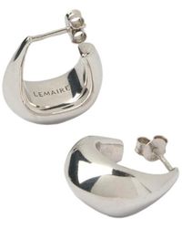 Lemaire - Logo-Engraved Small Curved Drop Earrings - Lyst