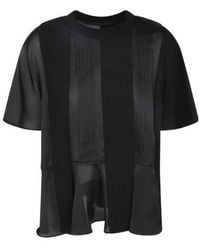 Sacai - Pleated Panel Peplum Top - Lyst