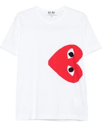 COMME DES GARÇONS PLAY - Comme Des Garçons Play Heart Printed Crewneck T-Shirt - Lyst