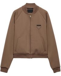 Prada - Brand-Patch Stretch-Woven Bomber Jacket Xxl - Lyst
