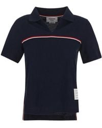 Thom Browne - Rwb-Stripe Short-Sleeved Pólo Shirt - Lyst