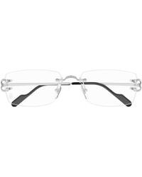 Cartier - Rectangle-Frame Glasses - Lyst
