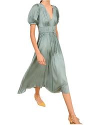 Ulla Johnson - Audra Puff Sleeve Pleated Dress - Lyst