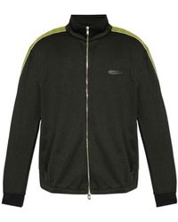 Lanvin - Logo Patch High-Neck Zipped Sweatshirt - Lyst