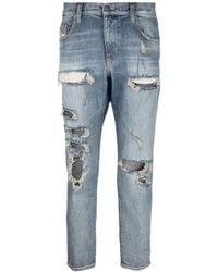 DIESEL - Distressed Straight-Leg Jeans - Lyst
