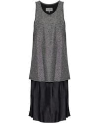 MM6 by Maison Margiela - Layered Effect Midi Dress - Lyst
