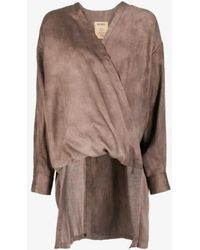 Uma Wang - V-Neck Asymmetric Blouse - Lyst