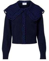 Erdem - Crochet-Trimmed Wool-Blend Cardigan - Lyst