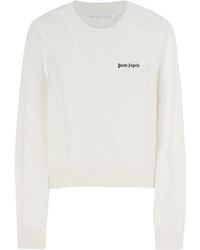 Palm Angels - Logo Embroidered Knitted Jumper - Lyst