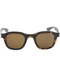 Saint Laurent - Tortoiseshell-Effect Square-Frame Sunglasses - Lyst