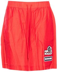 Pinko - Logo Patch Wide Leg Bermuda Shorts - Lyst