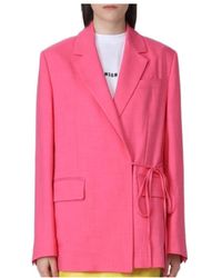 MSGM - Long-Sleeved Lace Suit Jacket - Lyst