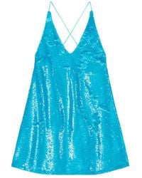 Ganni - Sequin Embellished Strap Mini Dress - Lyst