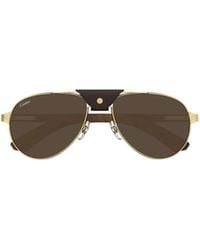 Cartier - Pilot Frame Sunglasses - Lyst