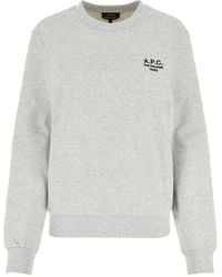 A.P.C. - Logo Embroidered Crewneck Sweatshirt - Lyst