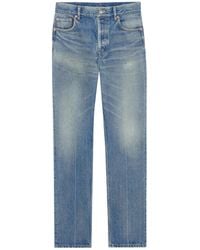 Saint Laurent - Mid-Rise Straight Leg Jeans - Lyst