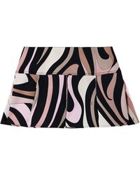 PUCCI - Printed Cotton-Blend Gabardine Mini Skirt - Lyst