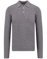 Burberry - Long Sleeved Knitted Polo Shirt - Lyst