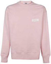 MSGM - Logo-Printed Long-Sleeved Crewneck Sweatshirt - Lyst