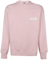 MSGM - Logo-Printed Long-Sleeved Crewneck Sweatshirt - Lyst