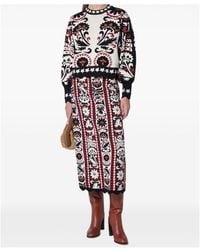 FARM Rio - Jacquard Wrap Midi Skirt - Lyst