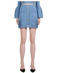 Self-Portrait - Lace Inlaid Rib Knitted Skirt - Lyst