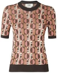 Fendi - Viscose Jacquard Sweater - Lyst