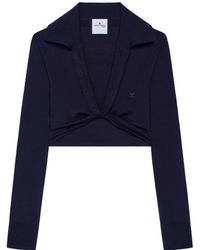 Courreges - Twist-Detail Cropped Polo Jumper - Lyst