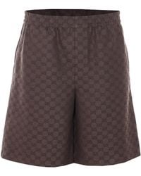 Gucci - Monogrammed Elastic-Waist Shorts - Lyst