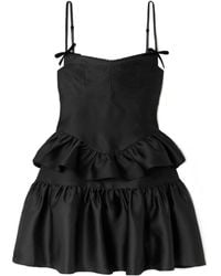 ShuShu/Tong - Bow-Detailed Ruffled Mikado Mini Dress - Lyst