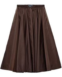 Prada - Re-Nylon Gathered Midi Skirt - Lyst